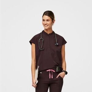 Figs Zamora Jogger & Catarina Top Scrub Set Dark Fig